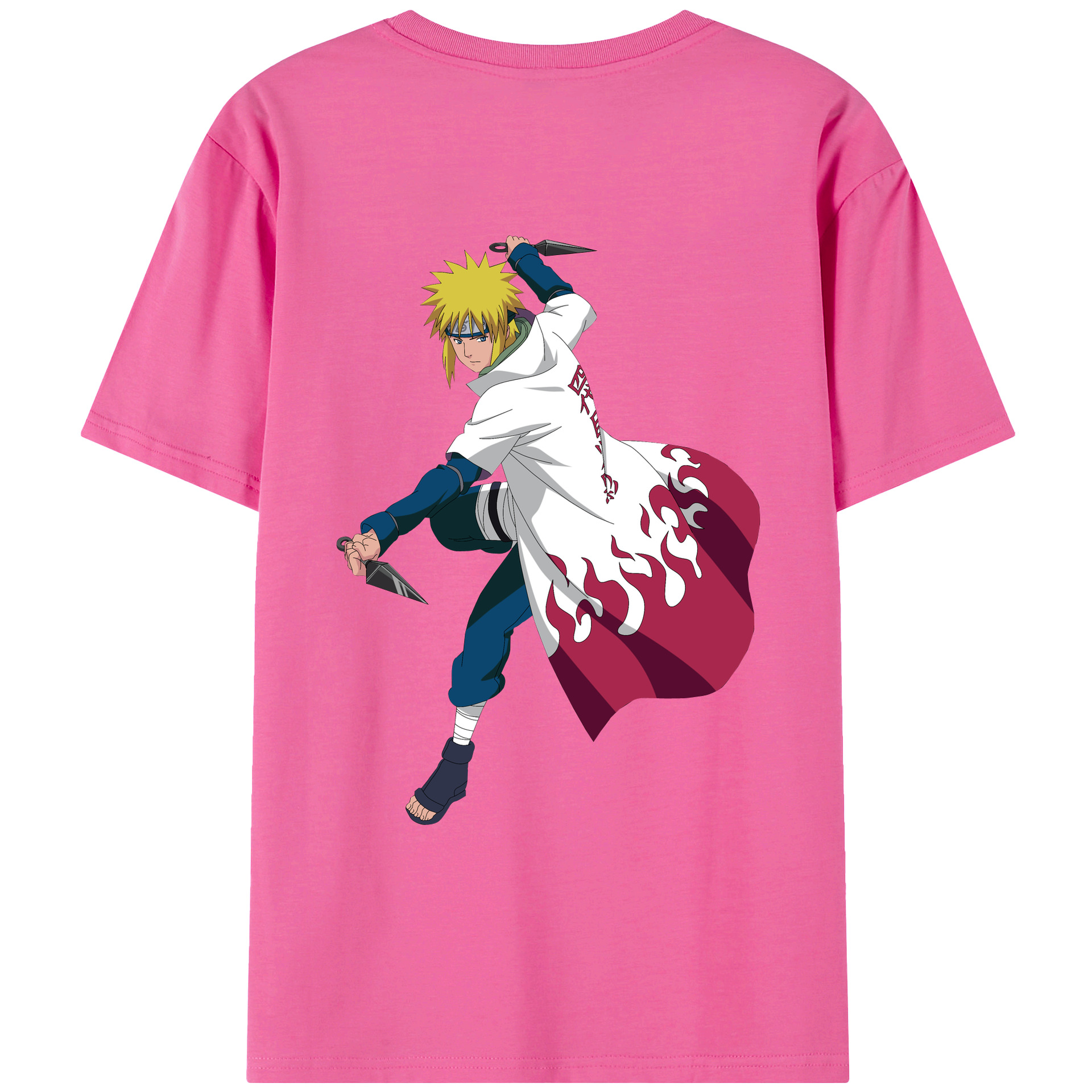 （画像用） NARUTO -ナルト- 波風 ミナト Namikaze Minato レディース半袖Tシャツ(バックプリント)